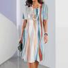 Vestito T-shirt a Maniche Corte da Vacanza Donna Stampa 3D Ampio Taglie Forti Vestiti da Spiaggia