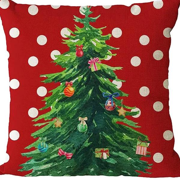 Merry Christmas Decor Cushion Cover x cm Pillow CaseCartoon Reindeer Santa Claus Printed Throw Pillowcase Linen Pillow Cover