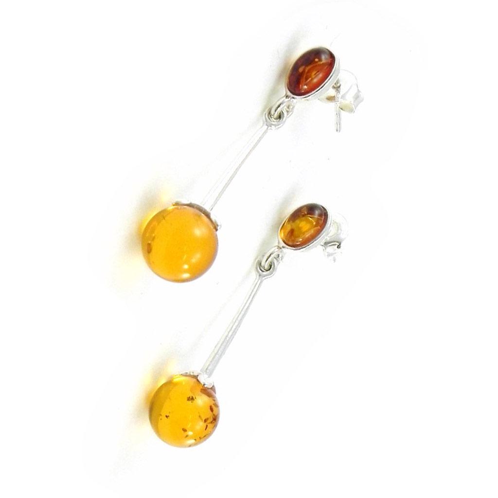 Les Trésors De Lily [I8954] - Stříbrné náušnice s jantarem 'Inspirace'