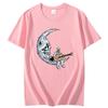 Skeleton Astronaut Guitar On Moon Funny Graphic T Shirts Summer Tees Tops Cotton Short Sleeve Tee Unisex Streetwear T Shirt