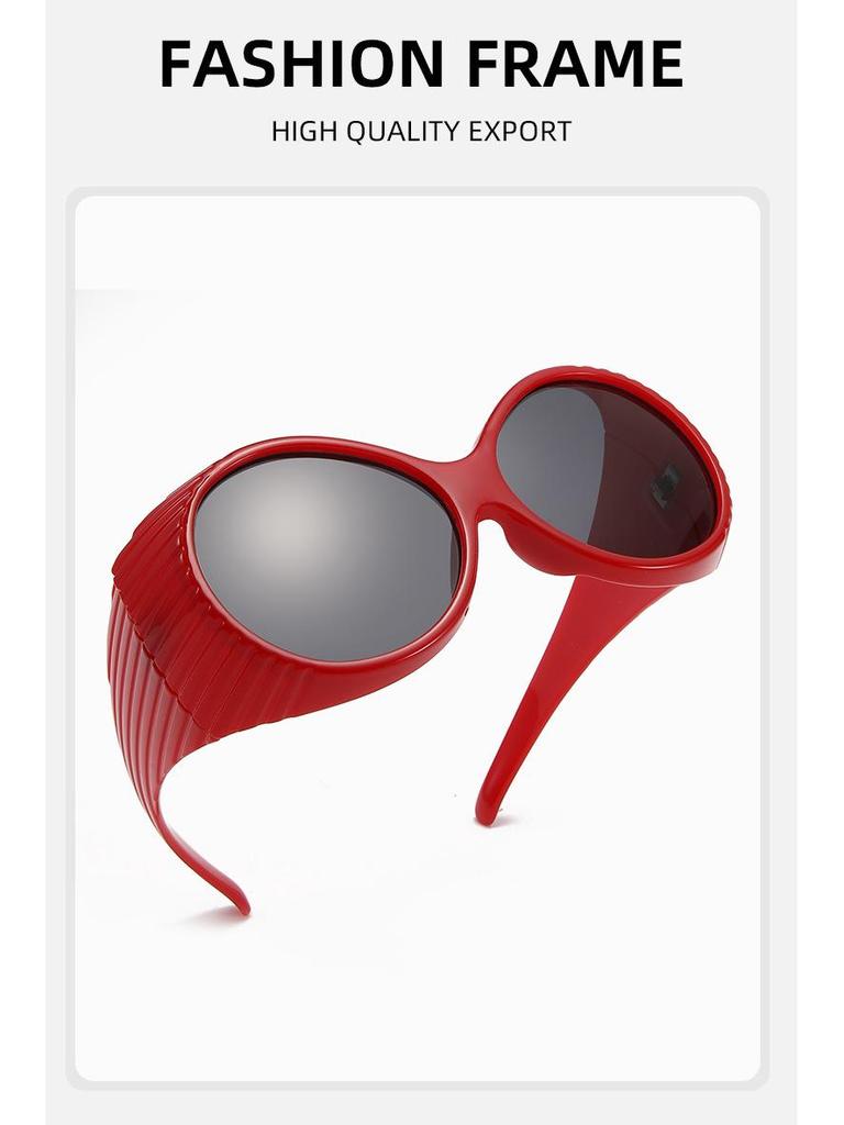 Two Circles Oversized Round Frame Trendy Punk Sunglasses - T1021