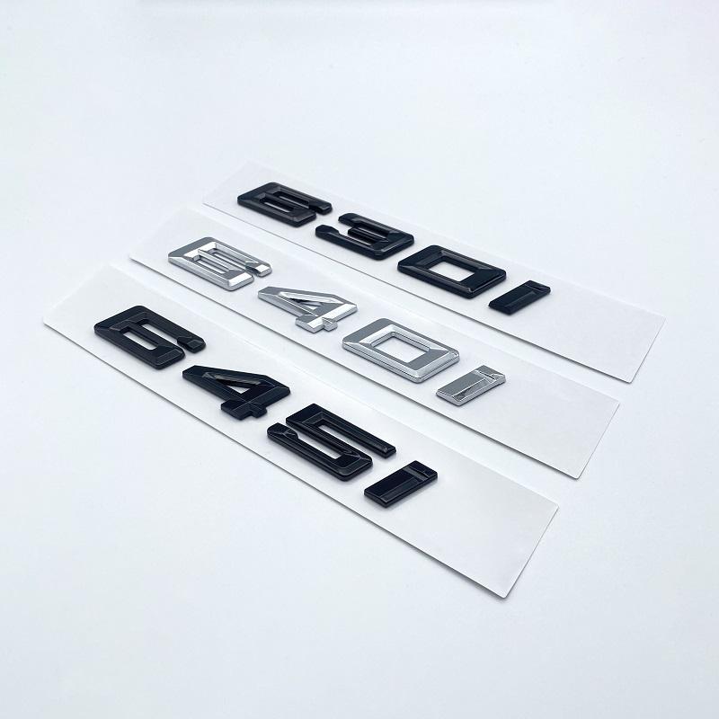 New Font Numbers Letters 630i 635i 640i 645i 650i Top ABS Emblem for BMW 6 Series Car Trunk Nameplate Logo Sticker Black Chrome
