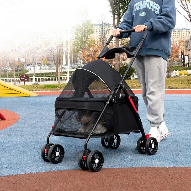 Foldable Pet Stroller for Dogs Cats Teddy Small Lightweight Travel Outdoor Carrier Pet Carrier Transporte Shopping Cart Carrier