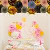 uxcell Hanging Fan Party Round Wall Hanging Decoration for Events Set, 8-Piece Set, Pattern, Fans, Home, Shop, Wall, Birthday, Wedding, Graduation,