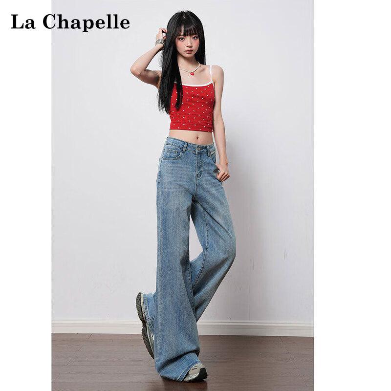 La Chapelle Women s High-Waist Wide-Leg Flared Jeans L