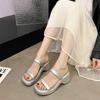 Fashion Fashion Slippers for Women Summer Thick-soled Slippers Outdoor Casual Beach Sandals for Women Wedge Heel High-heeled Sandalias