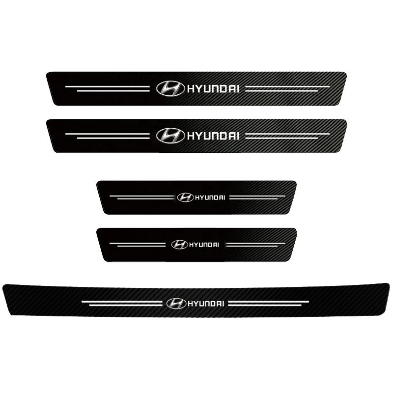 High-quality Carbon Fiber Car Door Sill Protector Sticker For Hyundai Elantra Tucson Genesis Avante Grandeur  Casper Venue DD3