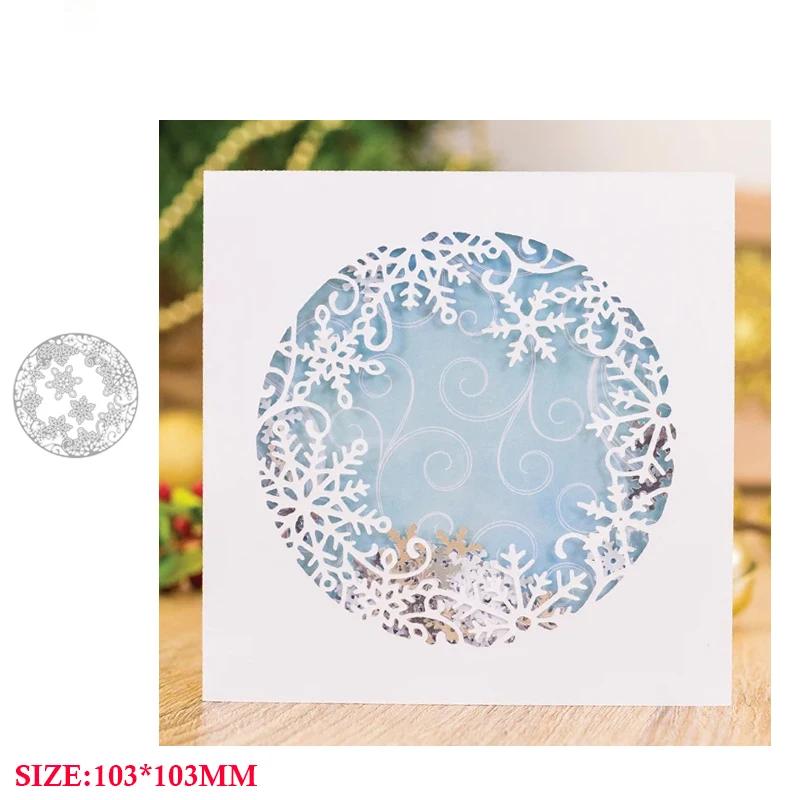 

New Design Metal Cut Dies for Scrapbooking Christmas Background Snowflake Frames Card Making Paper Crafts Light Grey