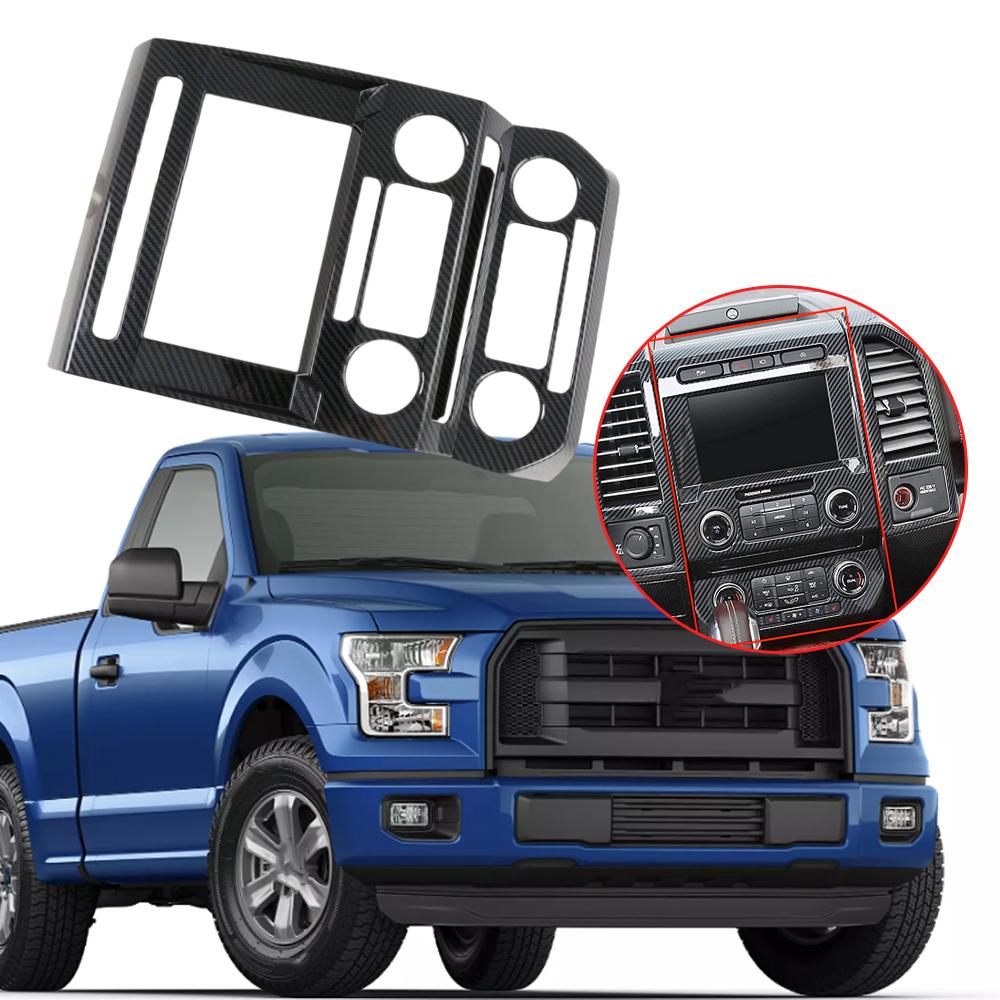 ABS Carbon Fiber Inner Navigation Frame Cover Trim For Ford Raptor 2015-2019