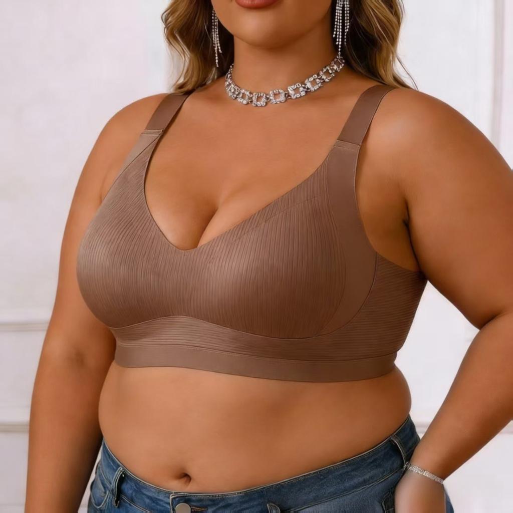 Ladies, No Underwire, Seamless Bra, High Elasticity, Solid Color, Wide Shoulder Straps, Detachable Bra Pads, Daily Wear, Comfortable
