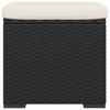 Black Footstool with Cushion 40 x 30 x 40 cm Poly Rattan