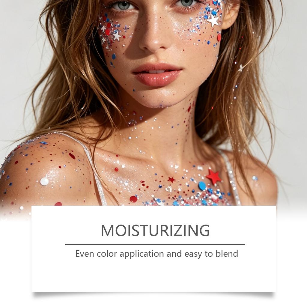 Face and Body Glitter Gel Long Lasting Shine Suitable for Party Use Water Resistant Cosmetic Gel 50g Tube