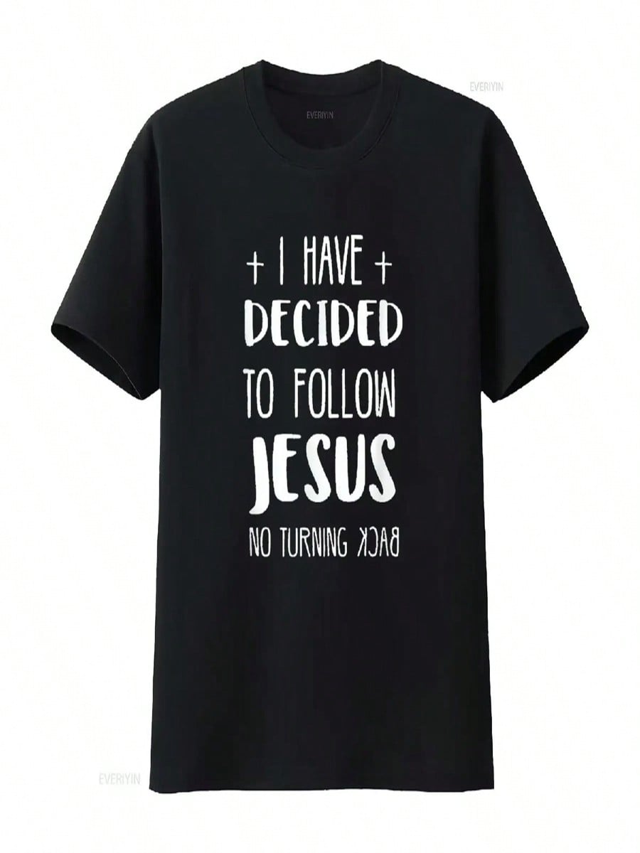 unisex I Have Decided To Follow Jesus T Shirt Black 3X Large Vintage Washed Streetwear Fashion Stylish Graphic S