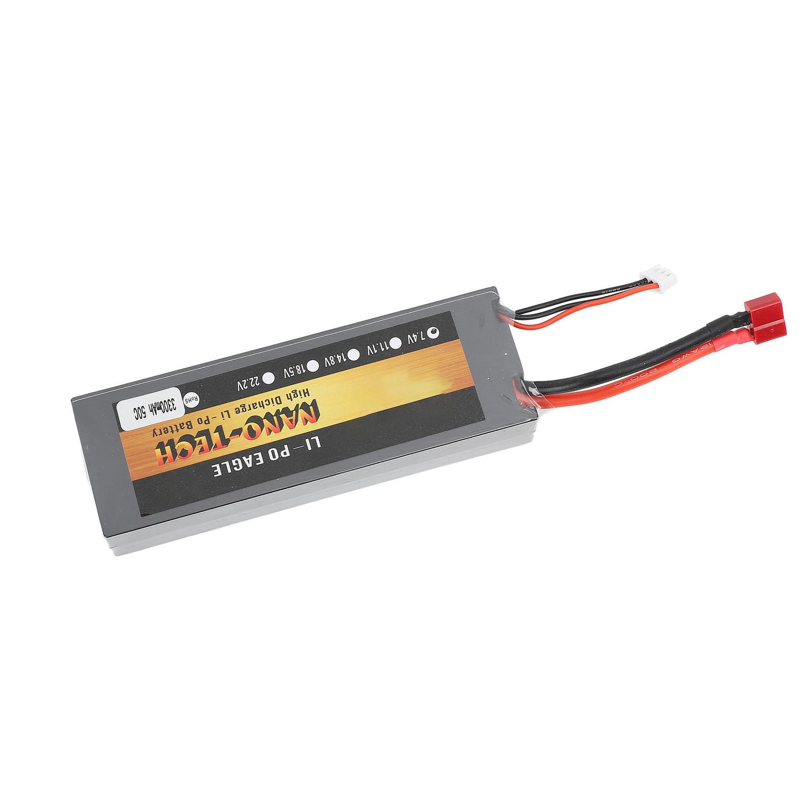 

7.4V 2S 50C 3300mAh Lithium Battery Remote Control Toy Car Battery Replacement for 1/8 1/10 RC Car Truck