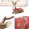 Christmas Decorations Realistic Reindeer Figurines with Long Antler and Feet Tabletop Centerpieces for Home Decors