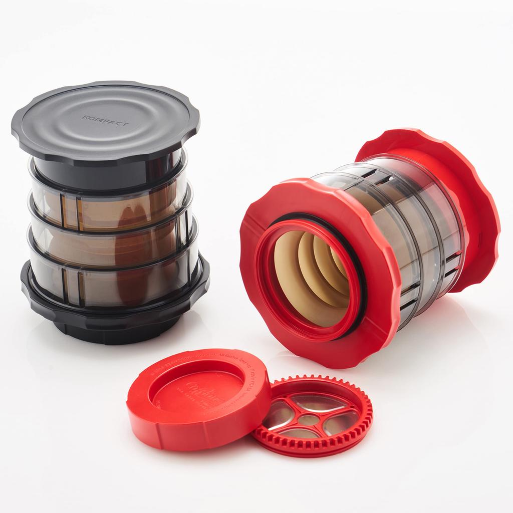 Cafflano Coffee Maker French Press with Storage Case Portable Fine Powder Filter Red 10.8×12cm Compact P100-RD