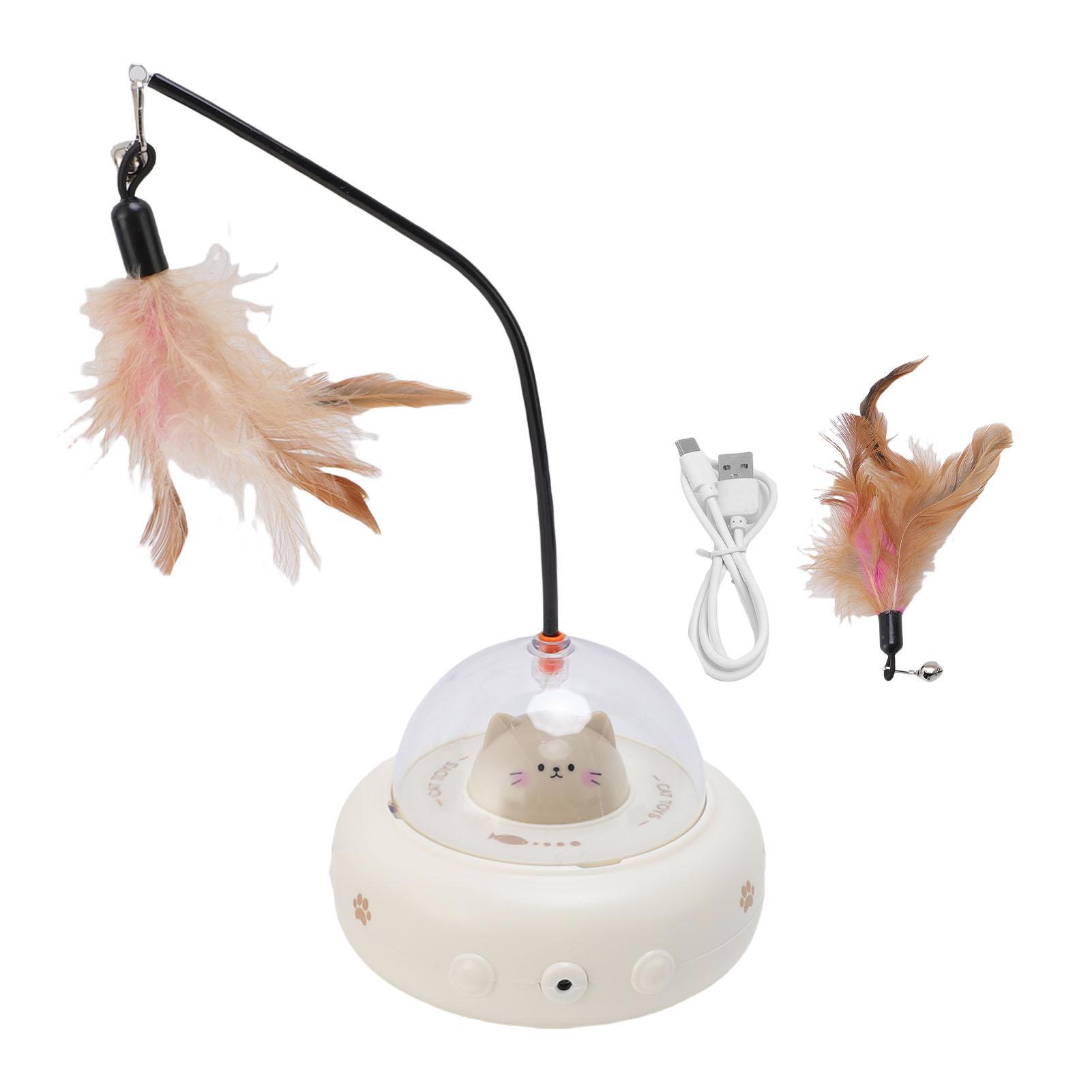 Automatic Cat  with  Wand Smart Sensing Long Battery Life Sturdy Interactive Cat   for Indoor Kitten Kitty белый