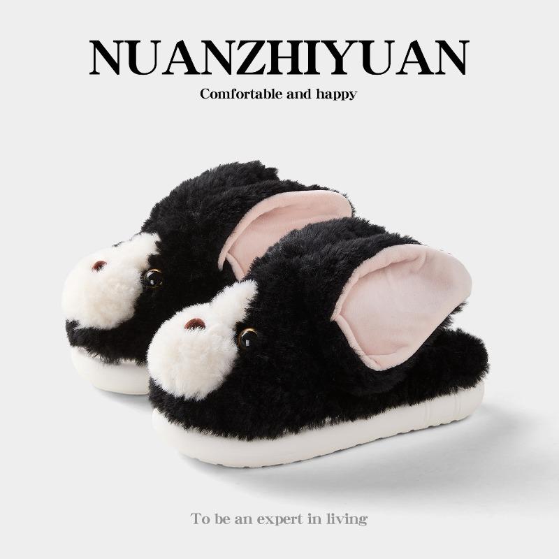 Cute German cat cotton slippers women's winter new indoor home warmth cartoon thick-soled fluffy slippers