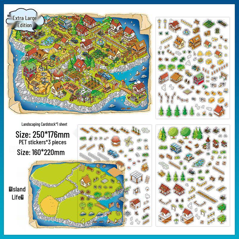 Infeel.Me My Little House 3D Scenery Stickers - Miniature Two-Layer Quiet Book Series