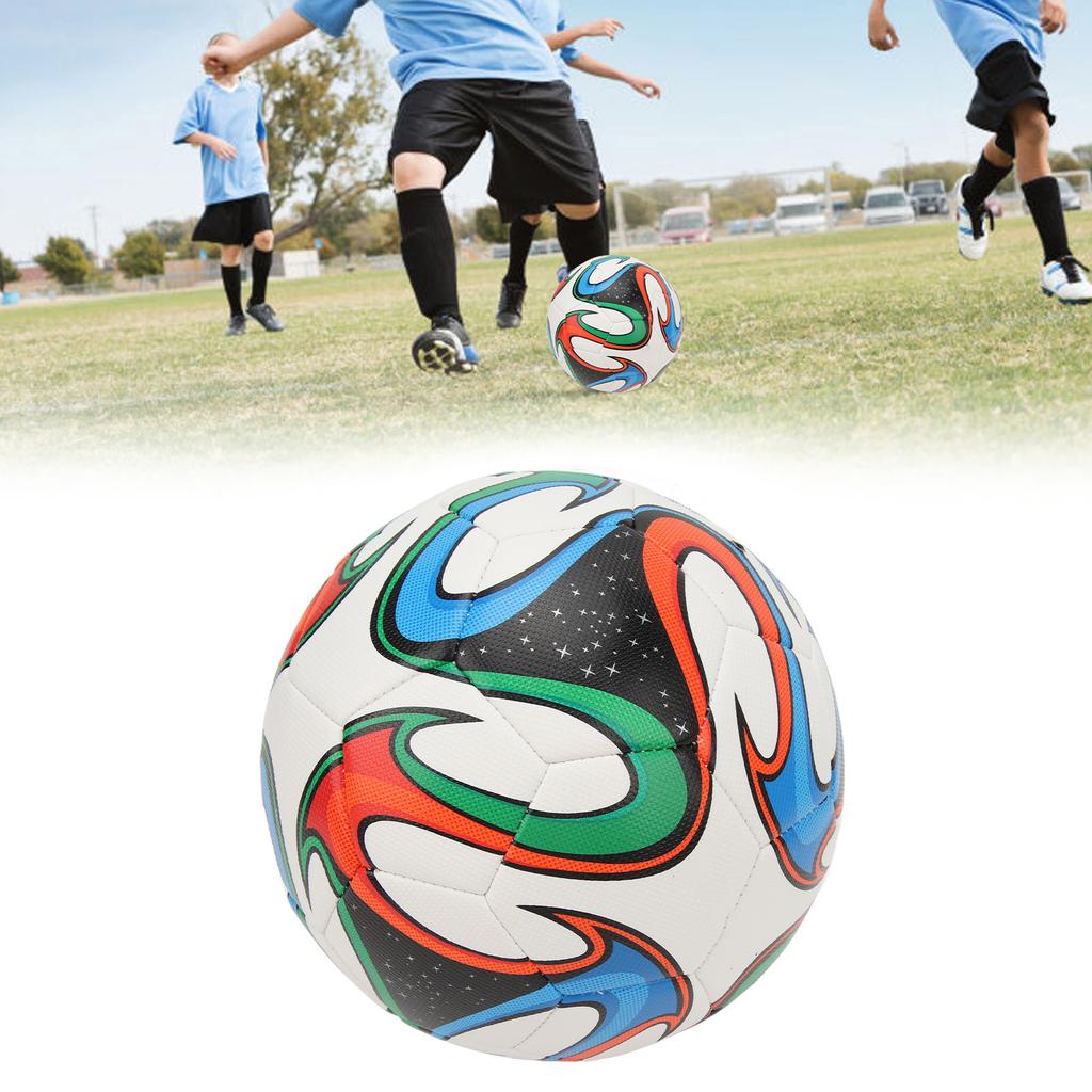 Pallone da Calcio Misura 5 Alta Elasticità Morbido Impermeabile Pelle PU Calcio per Adulti Studenti Allenamento Partita Bianco