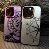 Fashion Vintage Compass Phone Case for iPhone 16 16E 12 13 11 14 15 Pro Max X XS XR 7 8 Plus SE2022 Hard IMD Shockproof Cover