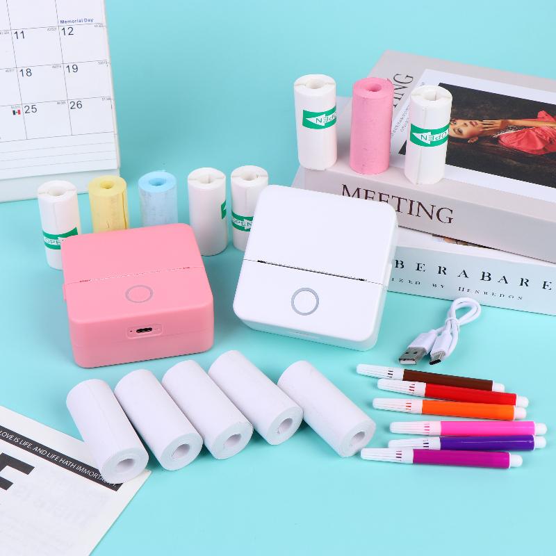 Mini Sticker Printer,Inkless Thermal Printer, Pocket Bluetooth Printer For Halloween Christmas Gift For Photo Memo Impressora