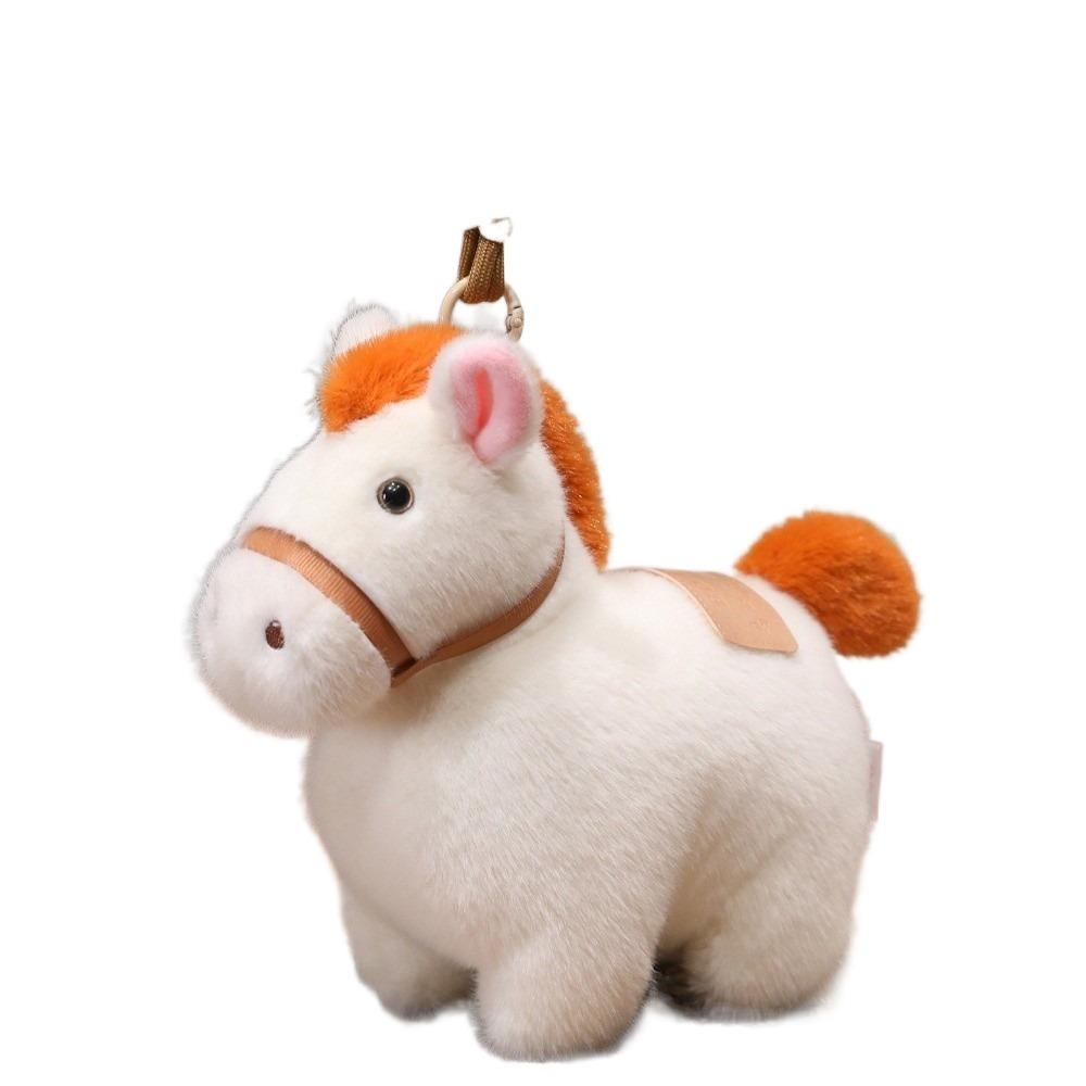 Animal Plush Horse Keychain Steed Doll Zodiac Pony Figurine Chinese New Year Gift Home Decoration