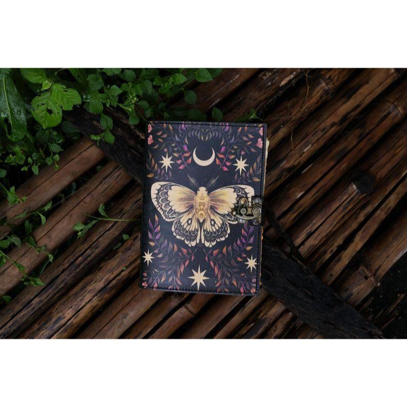 Leather Journal Butterfly Notepad Journal Writing Notebook Sketchbook Blank Spell Book Poetry Notepad Book Traveling Book for Men Women Gift