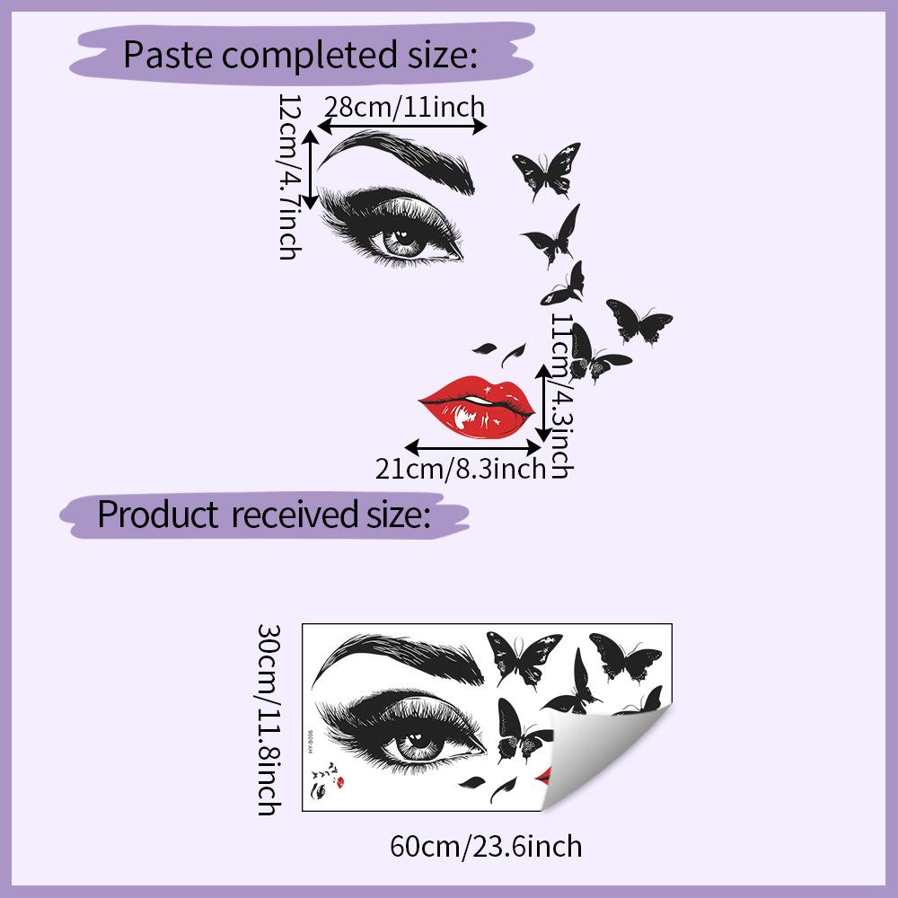 

Self-adhesive Black Butterfly Delicate Face Wall Stickers for Bedroom Living Room Home Decor 30x60cm різнокольоровий