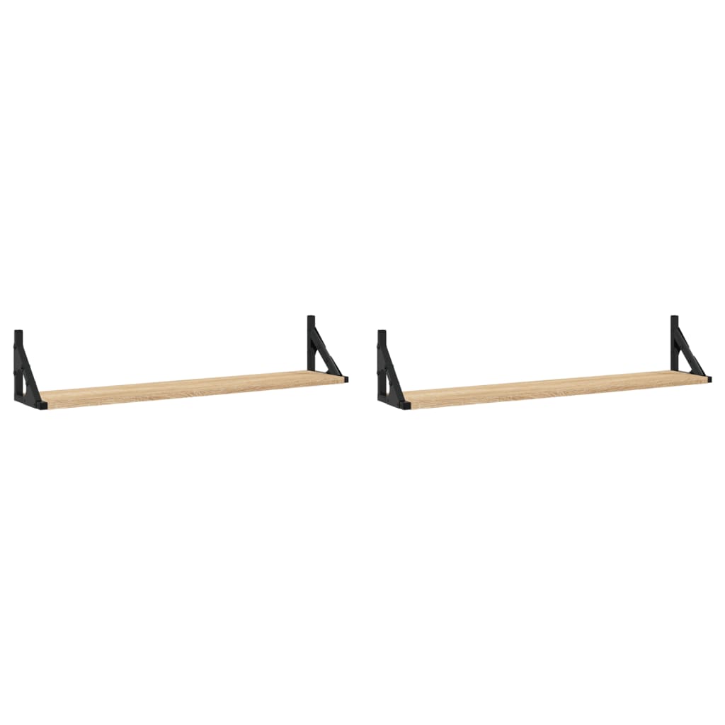Wall Shelves 2 pcs Sonoma Oak 80 x 15 x 15.5 cm engineered wood