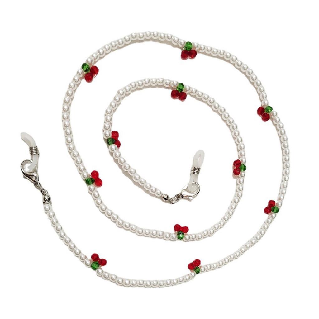 Retro Kirsch Brillenkette Raffiniertes Sonnenbrillenband Accessoire Mit Perlen- und Kirschverzierungen