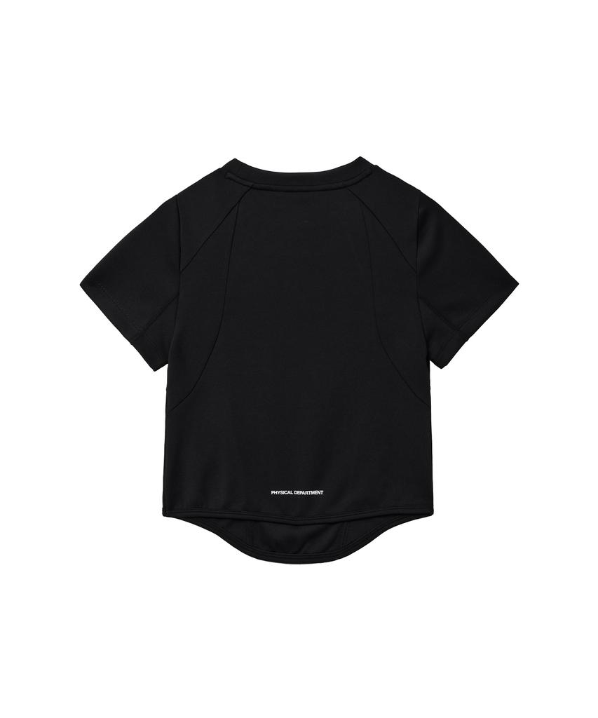 PHYPS MOTORCYCLE Womens Curve Line Crop Short Sleeve Black