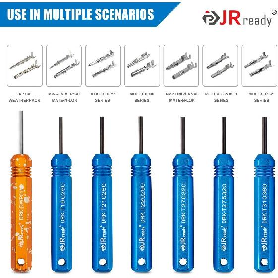 JRready ST5252 Набор инструментов для извлечения контактов для разъемов AMP/Molex .062  и 0.093  и гнездовых контактов, Набор инструментов для извлечения контактов Delphi Weatherpack/Molex