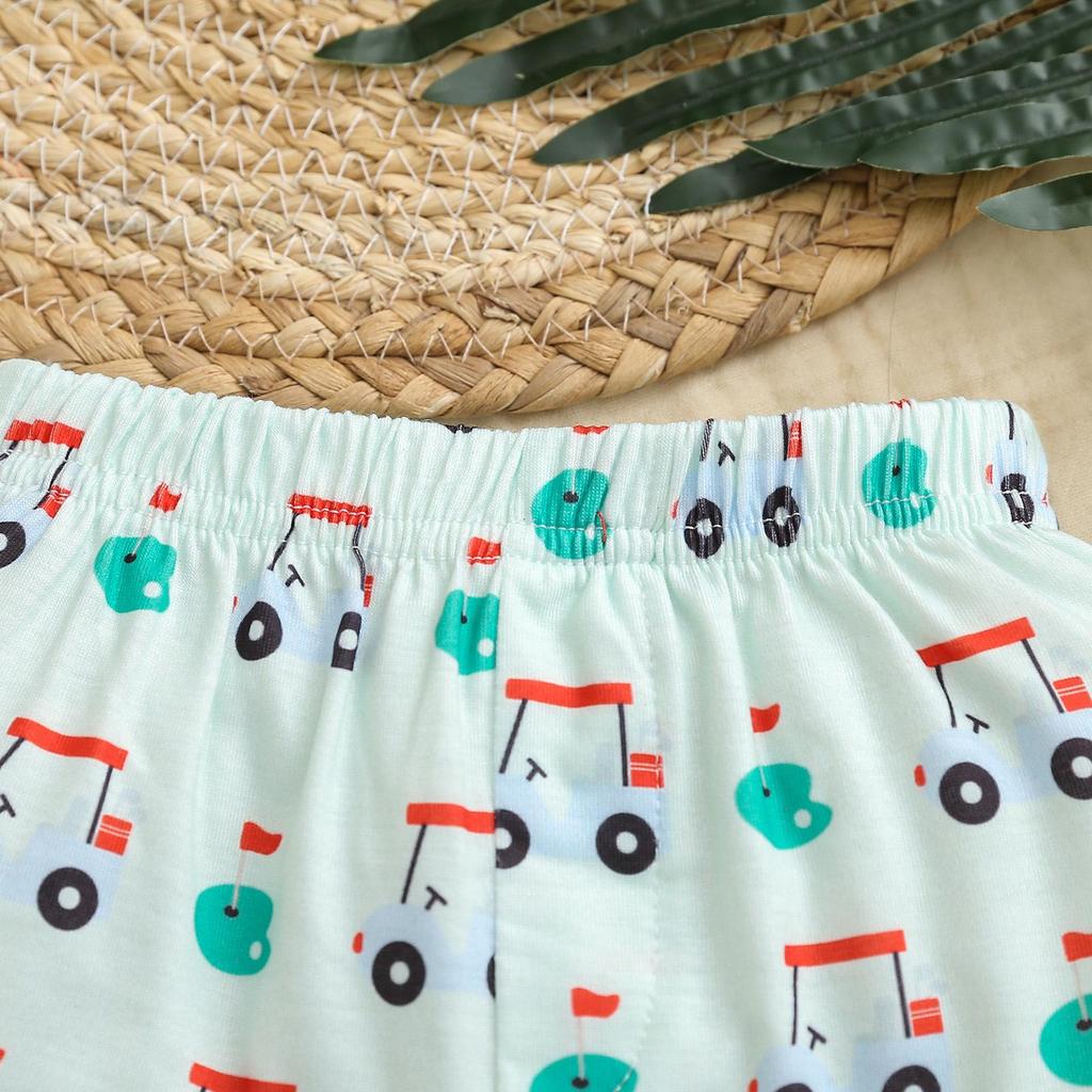 2026 Summer Baby Golf Outfit: Striped Short-Sleeve Bodysuit, Shorts & Hat Set