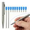 Portable Twist Tiny Ballpoint Pen Set Pocket-Sized Pen + 10 Black/Blue Ink Refills 0.7mm Point Metal Pocket Ballpen Travel Daily