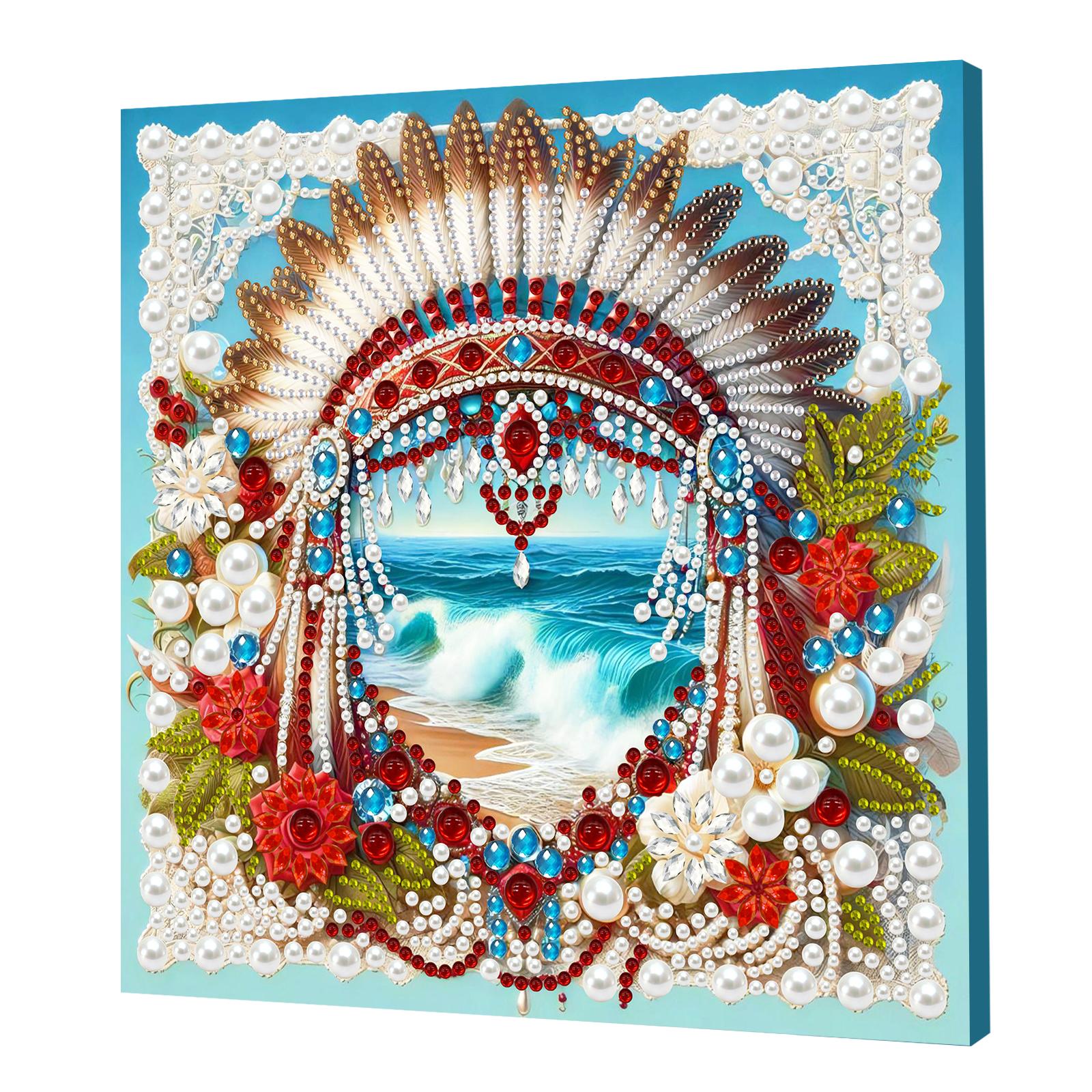 

DIY Pearl Art Painting Set with Frame 25x25cm Diamond Art Pearl Painting Kit for Adults Beginners Gift Idea Home Wall Decor