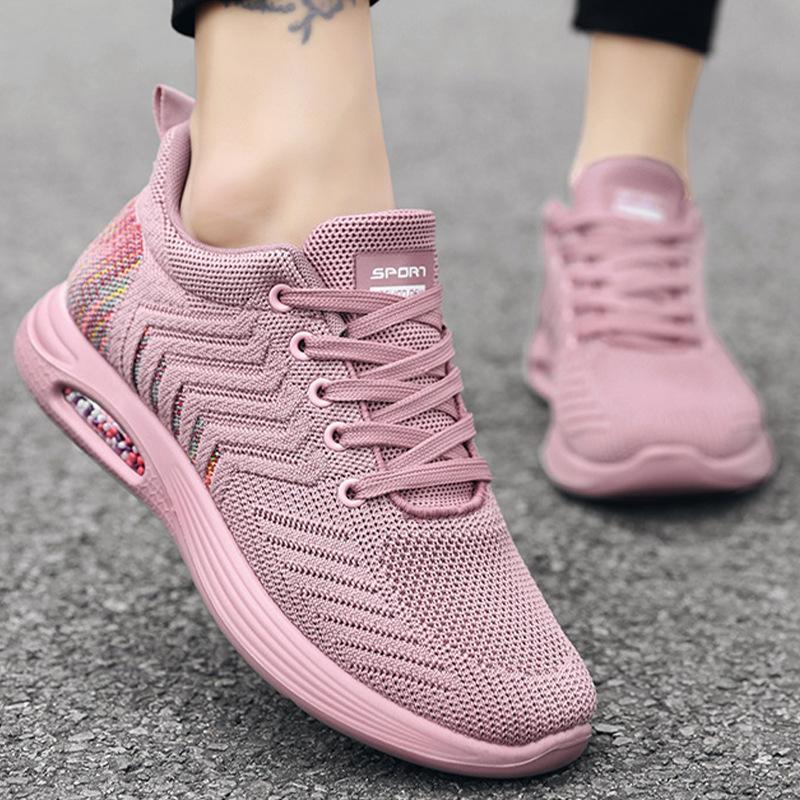 Shoes Women's 2025 Spring New Women's Shoes One 2025 Air Cushion Shoes Polyurethane Fly-woven Casual Sports Shoes Women