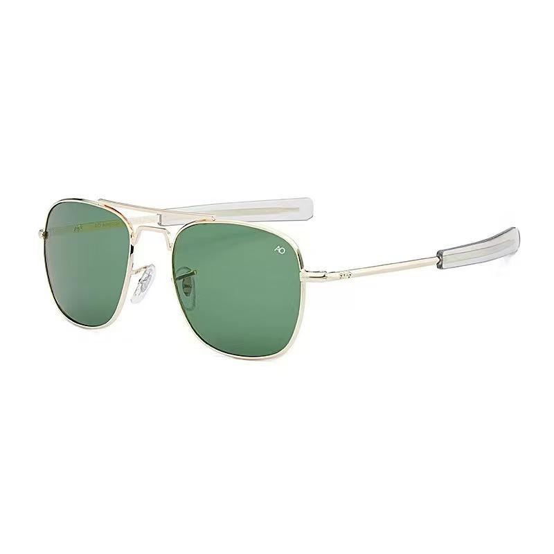 Men's Aviator UV Protection Metal Glass Lens Sunglasses for Driving and Fishing