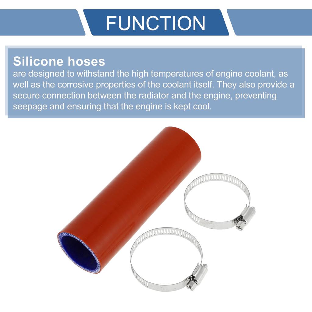 X AUTOHAUX Silicone Hose, Silicone Tube, Intercooler, Turbo, Intake Pipe, Red, Length 5.9 Inches