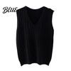 Solid Color V-neck Top Women Knitting Vest V-Neck Sleeveless Twist Texture Pullover Sweater Casual Daily Wear Layered Knit