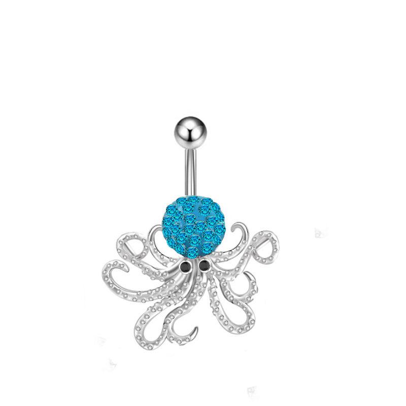 Blue Series Stainless Steel Butterfly Navel Ring - Fashionable Japanese Korean Sexy Goddess Jewelry