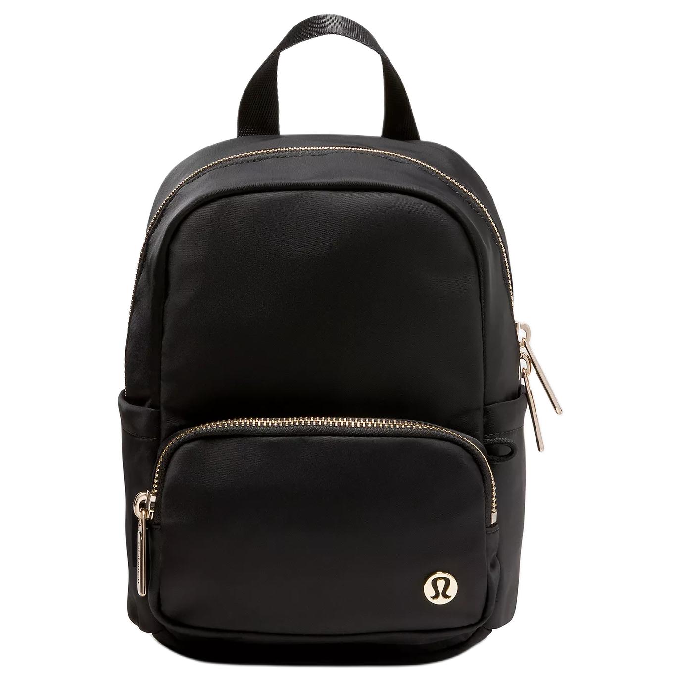 Lululemon Everywhere 4L Minimalist Portable Nylon Mini Backpack Women backpack Black Graphite-Grey Gold LU9DE4S-073415 Black Stone Ink Gray Gold 16570₽