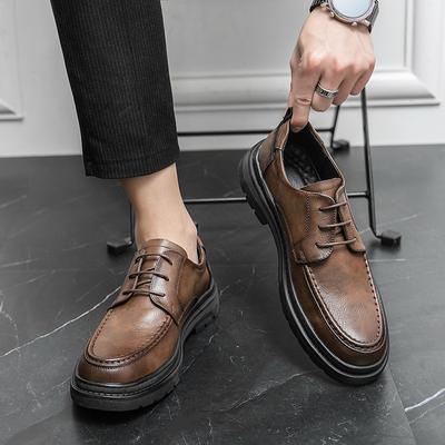 22 chaussures décontractées en cuir automne-hiver confortables à lacets style britannique affaires cirées rétro