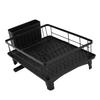 Dish Drying Rack Iron Dish Drainer Efficient Drainage System Space Saving Utensil Dish Rack for Kitchen Counter