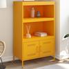 VidaXL Highboard Mustard Yellow 68x39x113 Cm Steel, Sideboard, Cupboard, Side Cabinet, Cabinet, Storage Cabinet, 842973