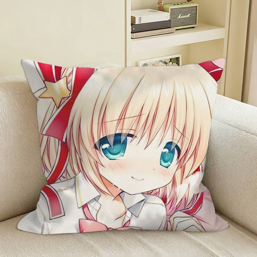 YK Anime KKomari Kamikita Square Sofa Pillow Cover Solid Color Living Room Home Decor Cushion Case