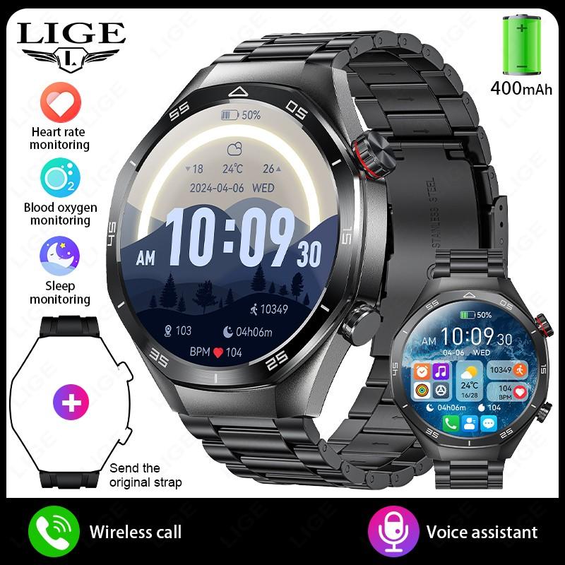 New Smart Watch Men Wireless Call IP67 Waterproof Sport Fitness Watch Voice Assistant Heart Rate Health Monitor Smartwatch