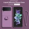 Hot Sales Skin Feel Liquid Silicone Flip Case for Samsung Galaxy Z Flip 7 FE 6 5 4 3 Anti-Drop Ring Holder Magnetic Bracket Case