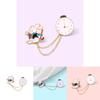 Rabbit Charming Clock Shaped Badge Unique Cartoon Style Cute Rabbit Pin Brooch