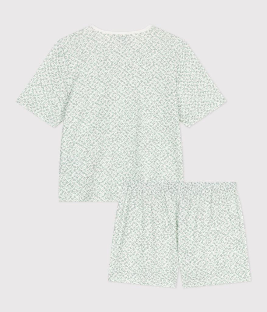 Petit Bateau Short Sleeve Pajamas A0D83 Green XS Off-White/Light
